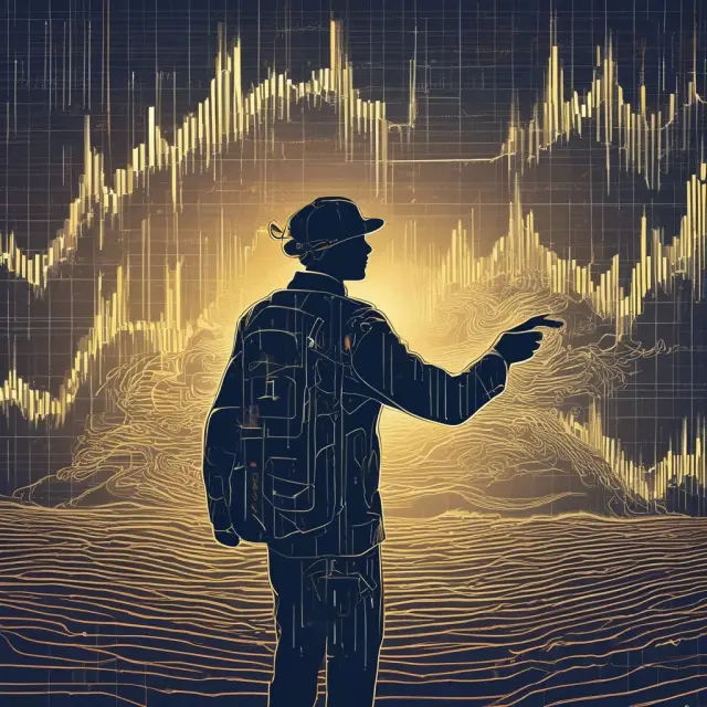 A trader on a surfboard rides waves of financial data, representing adaptability to high-frequency trading changes in the securities industry