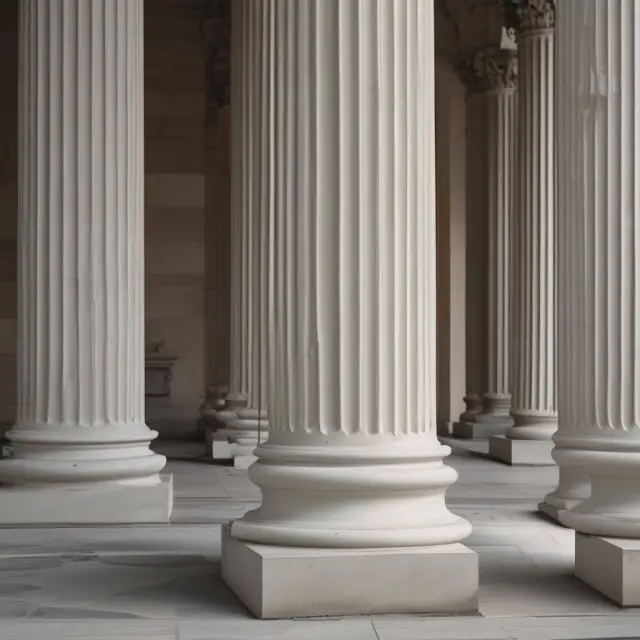 Visualizing the three securities licenses - Series 63, Series 7, and Series 6 - as interconnected pillars representing different aspects of professional investment.