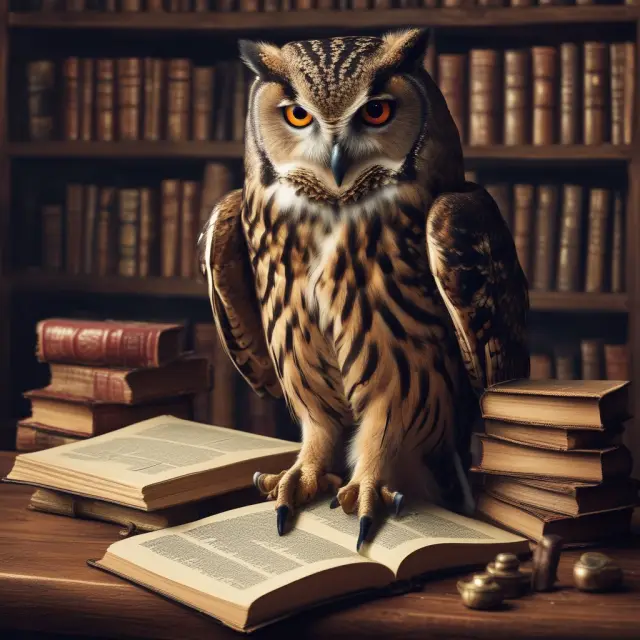 An owl wisely studying financial literature as a symbol of an Investment Adviser Representative