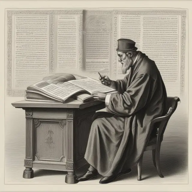 Scholar studying economic texts and Series 66 exam materials.