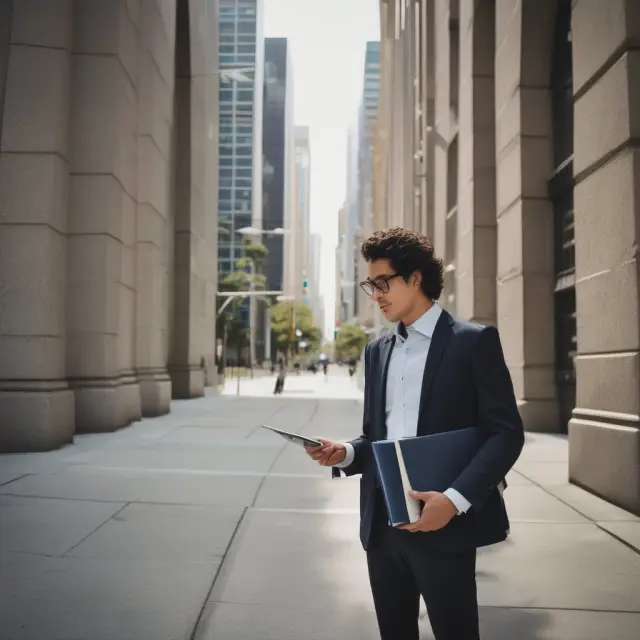Image: A person holding books approaches the FINRA gateway for sponsorship and Series 7 exam readiness