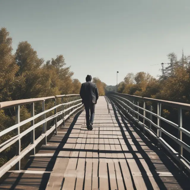 Candidate crossing a bridge with registration documents and application forms, moving towards approval for the Series 9/10 license