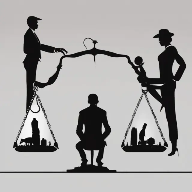 Artwork depicting paper and digital scales, with investors considering the pros and cons of paper and electronic Series EE bonds