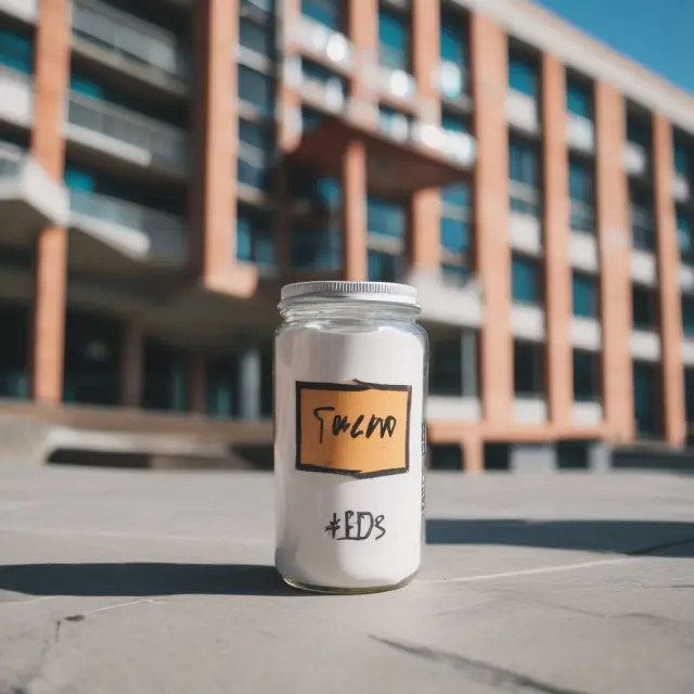 A condominium building with a tip jar on the roof representing mandatory service charges and a bellboy offering a tip basket below