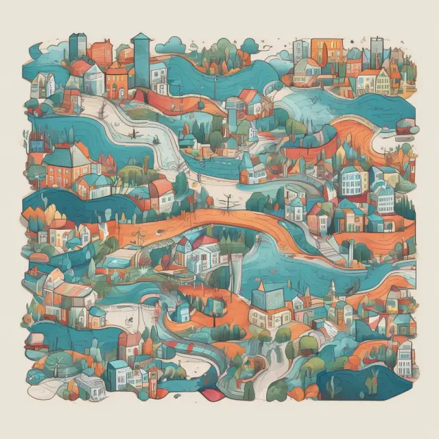 Mosaic puzzle depicting various industries in the service sector evolving, showcasing their adaptability and innovation
