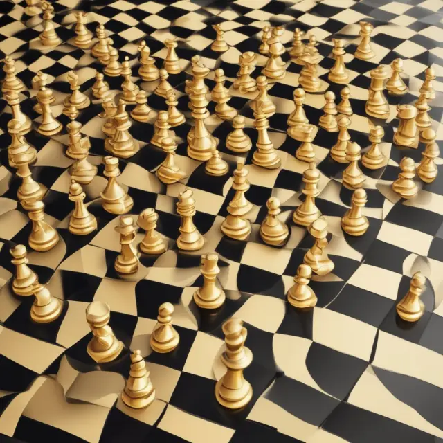 A golden chessboard filled with Special Economic Zones (SEZs), illustrating their role in promoting global economic integration