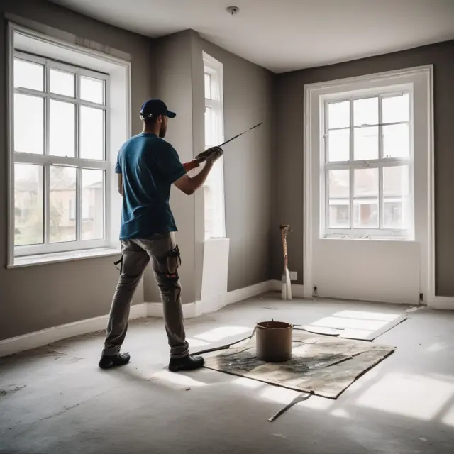 A renovation project comes to life through shadow pricing, with intangible benefits represented as vibrant brushstrokes on a cost-benefit canvas.