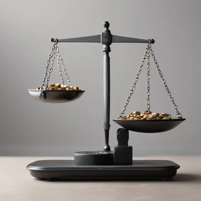 An image of a balance scale representing shadow pricing in public policy, with intangible benefits and tangible costs being weighed against each other.