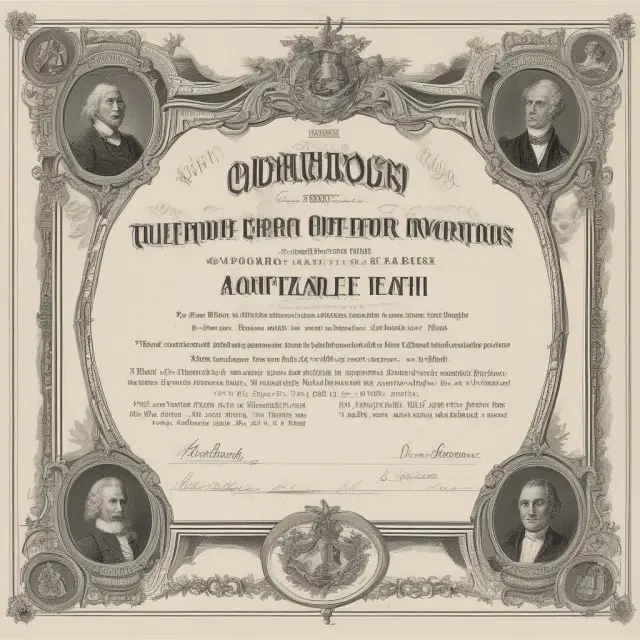 Historic share certificates transitioning into modern, electronic forms, showcasing their aesthetic and functional transformations