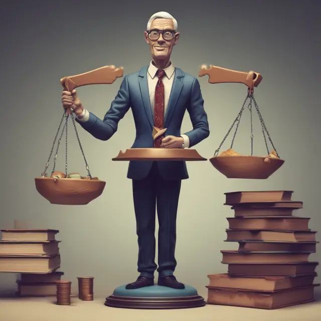 An artist skillfully balancing scales, representing marketing efforts to grow share of wallet through promotions, loyalty programs, and customer engagement