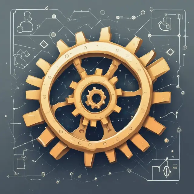 Image of two interconnected gears symbolizing merged companies, surrounded by stars representing increased shareholder value