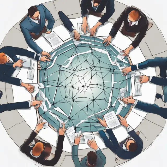 Shareholders in a round table discussing and signing a shareholders