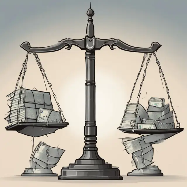 A see-saw balancing assets and liabilities, representing the shift between positive and negative shareholder equity