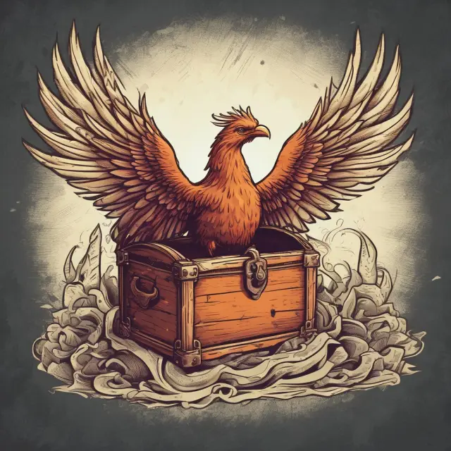 A treasure chest overflowing with gold coins symbolizes Shareholder Value Added. A phoenix rises above, representing growth and resilience.