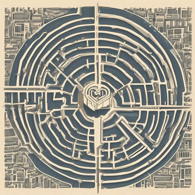 An intricate maze illustrating financial institutions engaging with various sharing economy platforms