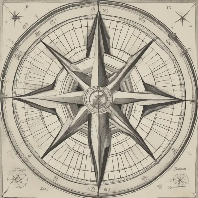 An investor examining a compass with the North Star representing the Sharpe ratio to guide their investment decisions, symbolizing sound portfolio management and risk assessment.