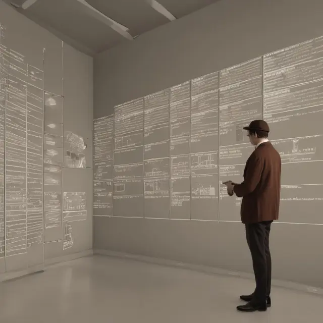 Time traveller examining shifting Sharpe ratios along a timeline for accurate investment analysis