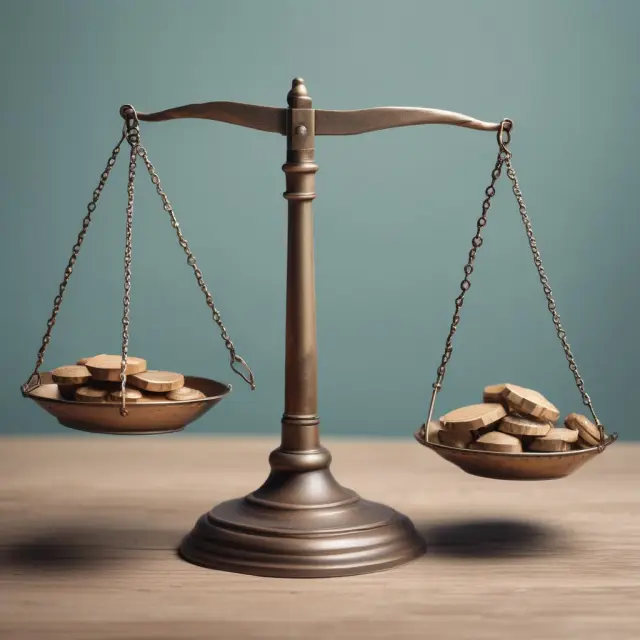 Scales balanced by Sharpe ratios weighing various investment strategies based on risk-adjusted performance