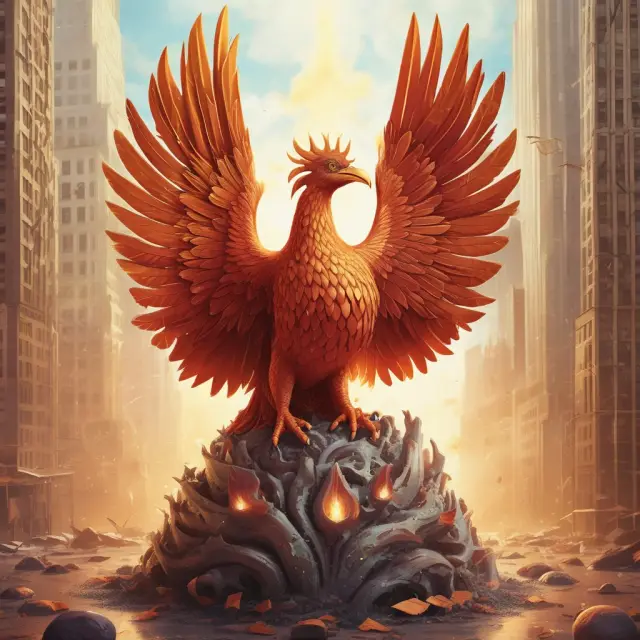 A startup emerging from a cracked open shell corporation egg, illustrating transformation and growth within the corporate world.