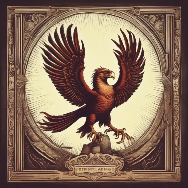 Visualization of Sherman Antitrust Act bringing renewed competition and growth through a phoenix rising from monopolistic ashes