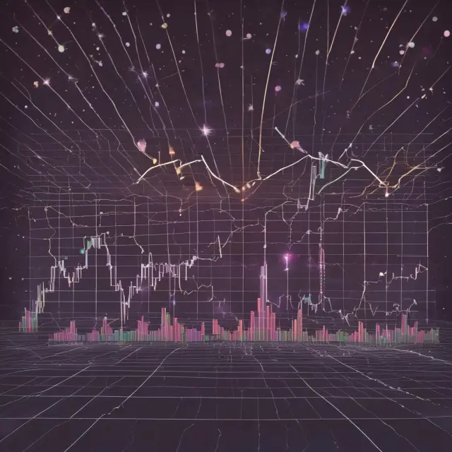 A shooting star constellation illuminates the skies above financial charts, symbolizing successful bearish signals and potential profit-making opportunities.