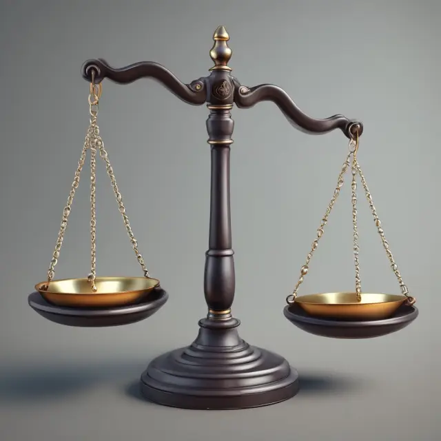 Balance scale illustrating a short call