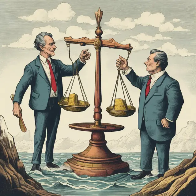 An investor holds a call option while a taxman balances it against a scale, representing the tax implications of selling the call option.