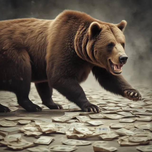 Bulls and bears engage in a high-stakes game, symbolizing market dynamics during a short squeeze event. Bullish buyers drive up the price while desperate shorts scramble to cover their positions.