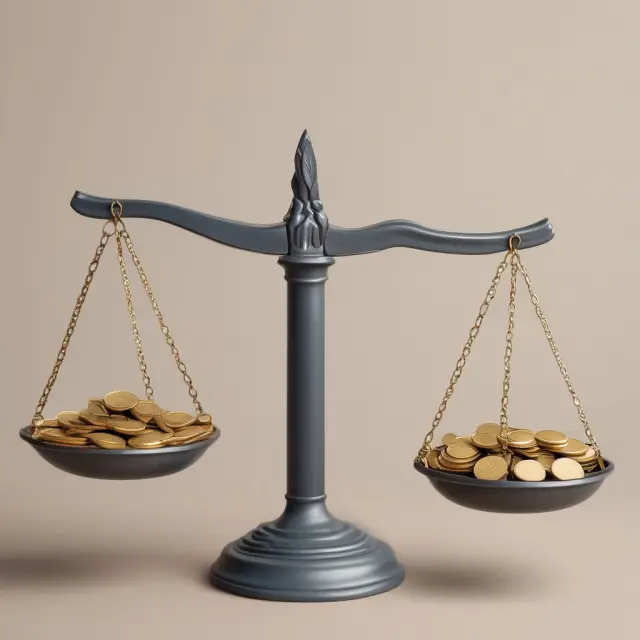 Shortfall management: Scales symbolizing temporary and long-term shortfalls, with some falling off, emphasizing the importance of addressing unresolved financial gaps.