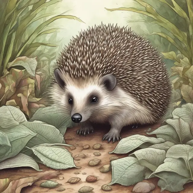 A hedgehog curled up, shielding a pile of gold coins with quills representing various hedging strategies and forward sales