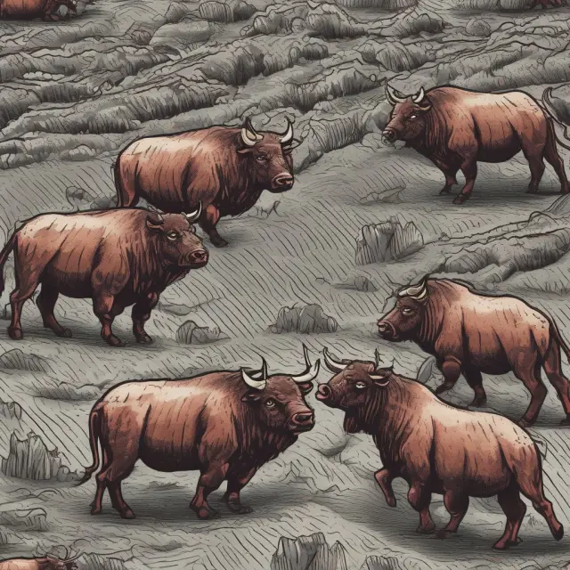 An image of bulls and bears engaging in a metaphorical battle at an options trading pit, symbolizing the comparison between short interest and put/call ratio.