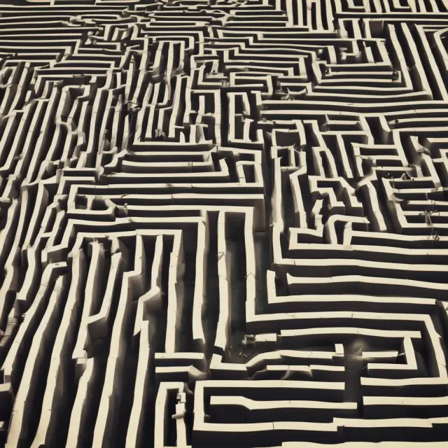 An intricate labyrinth filled with short sellers, each holding short positions, navigating through a sea of daily trading volumes