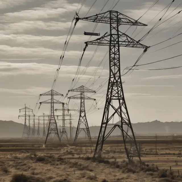 An energy company executive balancing on a tightrope above fluctuating commodity price graphs, symbolizing the sector