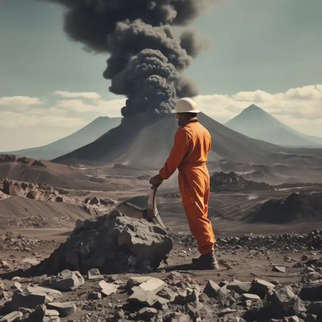 Miner struggling with short-term costs represented by a volatile commodity volcano