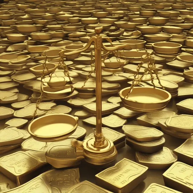 Golden scales imbalance representing retail shrinkage and financial losses