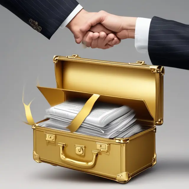 Limited partner holding a briefcase with unlimited liability documents and a ticking time bomb, representing the passive risks in business partnerships