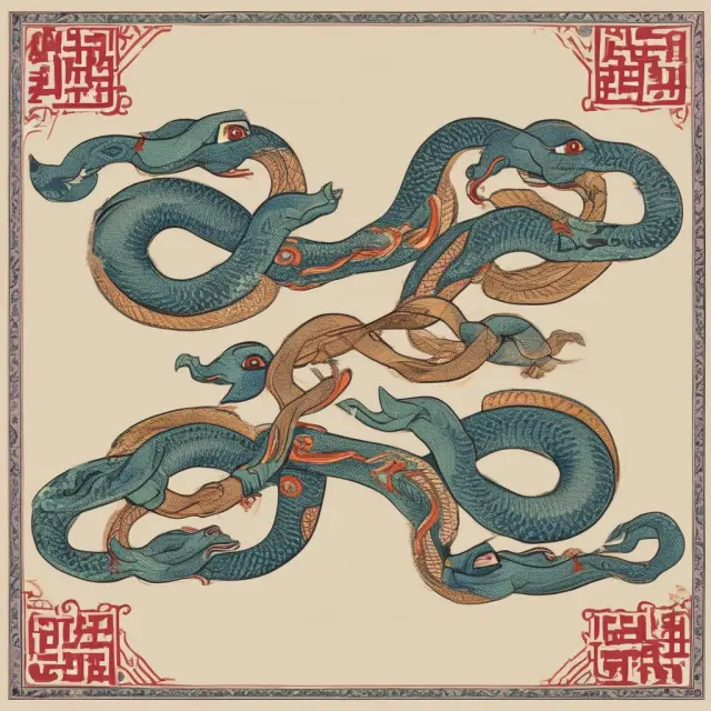 Two intertwined serpents symbolizing SREB and MSR, representing China