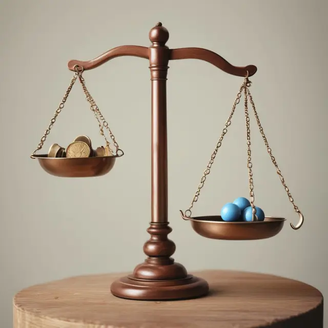 Balance Scale showing Simple Interest and Compound Interest calculation differences.