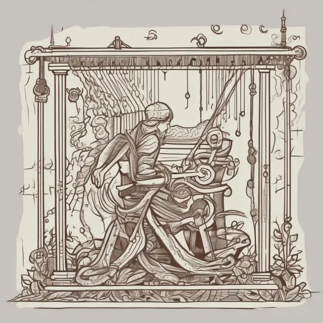 A craftsperson skillfully weaving a tapestry representing various financial strategies using the concept of simple interest