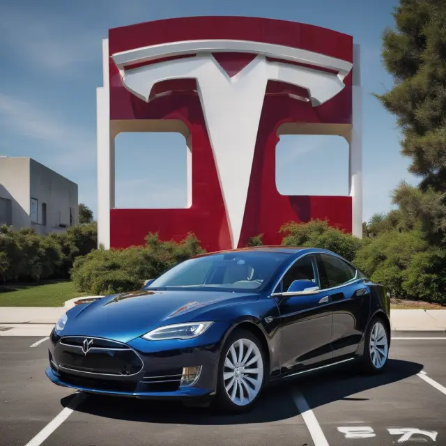 Elon Musk pours his stake of Tesla shares as he stands before a growing Tesla logo