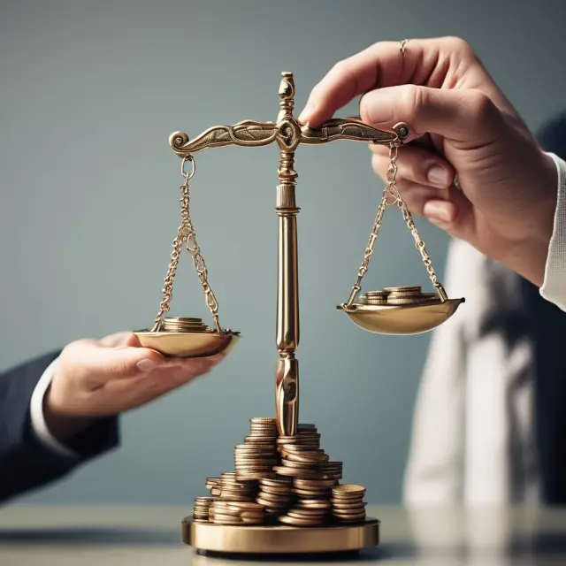 An executive weighing investments between managed funds and their personal holdings, symbolizing alignment of interests