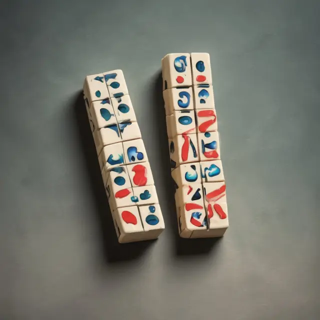 Dominos representing the Savings and Loan crisis and the 2008 subprime mortgage crisis, demonstrating their interconnectedness and the potential for a domino effect.