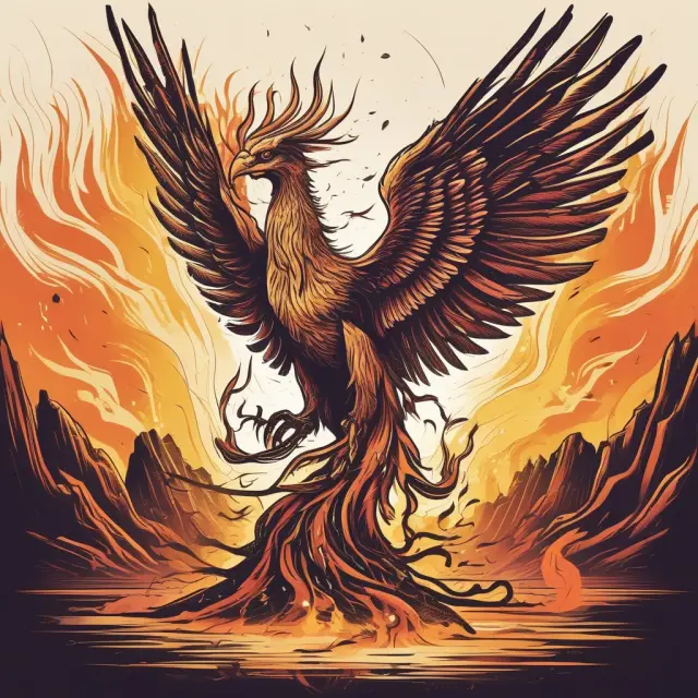 A phoenix rising from ashes, representing the Small Business Administration