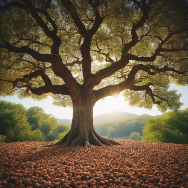 A growing oak tree surrounded by acorns represents the U.S. Small Business Administration, nurturing and fostering the growth of numerous small businesses.