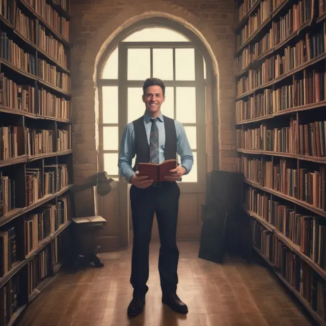 A determined entrepreneur travels through a timeline, encountering various challenges and receiving guidance from the Small Business Administration