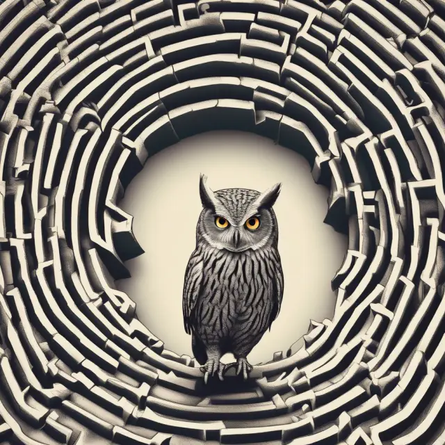 Institutional investors in a maze, seeking guidance from an owl as they explore various smart beta ETFs for optimal investment strategies.