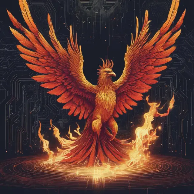 Self-rising phoenix symbolizes smart contract