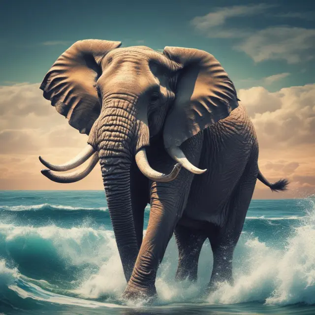Elephant herd in a sea of trading volumes, representing institutional investors