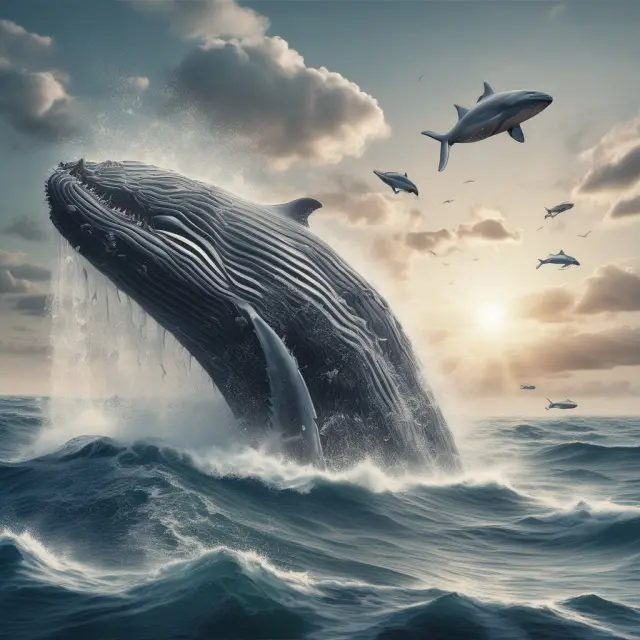 Intelligent whales (smart money) studying and interpreting COT reports to understand market sentiment.