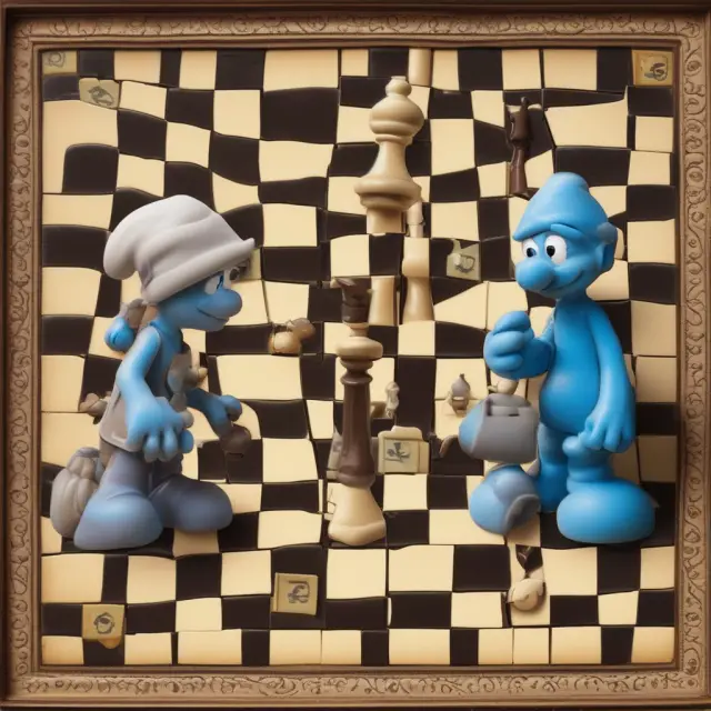 Smurfs (pawns) on a chessboard strategically evade Currency Transaction Report thresholds to avoid detection